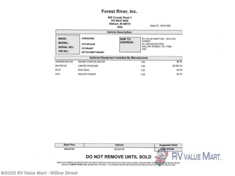 New 2026 Forest River Cherokee Timberwolf 39TN available in Willow Street, Pennsylvania