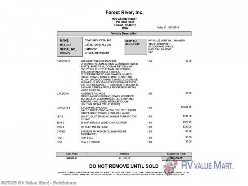 New 2026 Coachmen Catalina Legacy Edition 293TQBSCK available in Bath, Pennsylvania