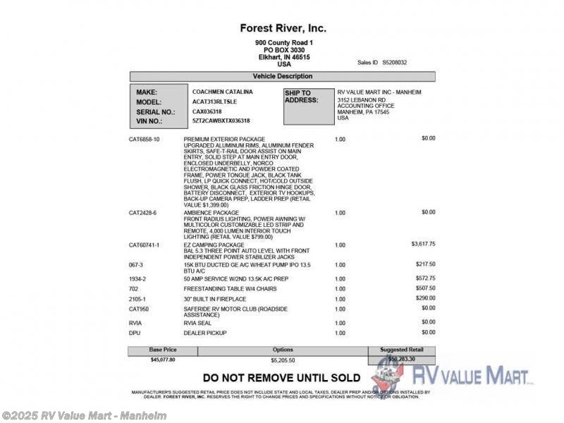 New 2026 Coachmen Catalina Legacy Edition 313RLTS available in Manheim, Pennsylvania