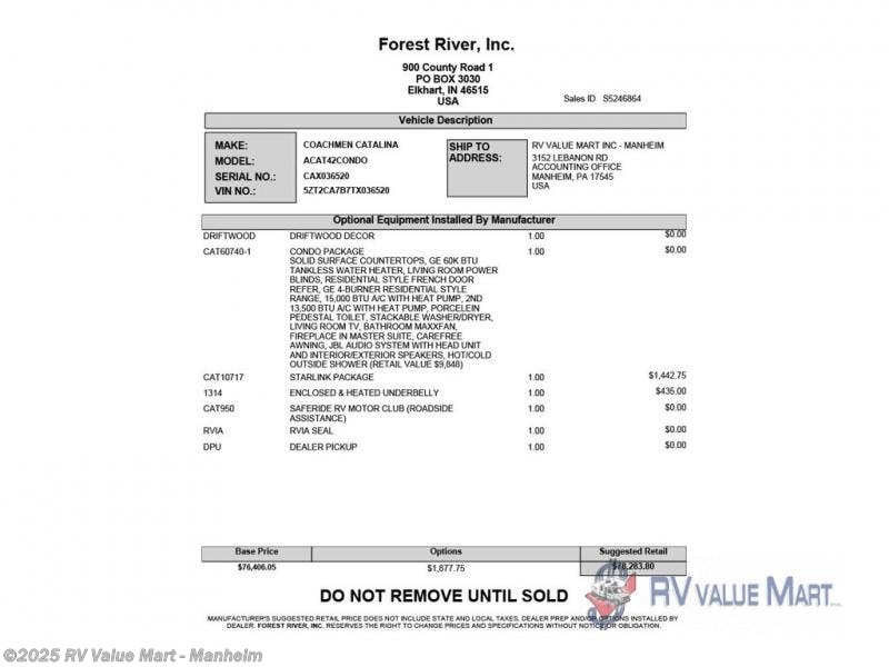 New 2026 Coachmen Catalina Destination Series 42CONDO available in Manheim, Pennsylvania