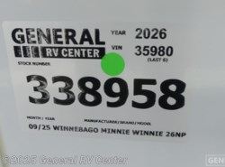 New 2026 Winnebago Minnie Winnie 26NP available in Fort Myers, Florida