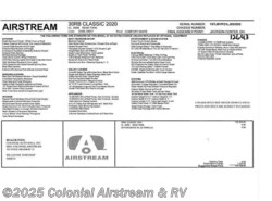 New 2020 Airstream Classic 30RBT Twin available in Millstone Township, New Jersey