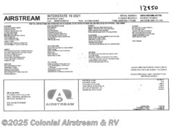 New 2021 Airstream Interstate Nineteen 4x4 available in Millstone Township, New Jersey