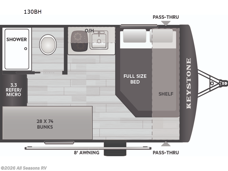 New 2026 Keystone Hideout Mini 130BH available in Muskegon, Michigan