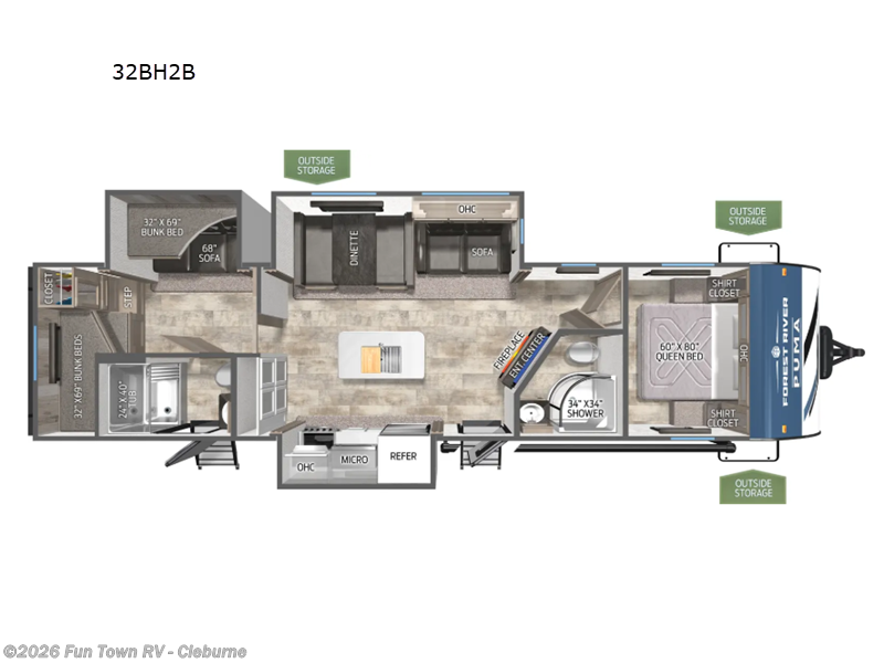 New 2025 Forest River Puma 32BH2B available in Cleburne, Texas