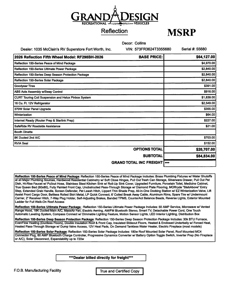 New 2026 Grand Design Reflection 150 Series 298BH available in Fort Worth, Texas