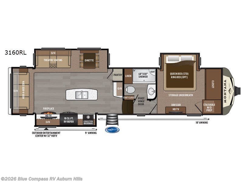 Used 2018 Keystone Montana 3160RL available in Auburn Hills, Michigan