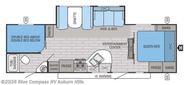 Used 2015  Jayco White Hawk 28DSBH by Jayco from Blue Compass RV Auburn Hills in Auburn Hills, MI