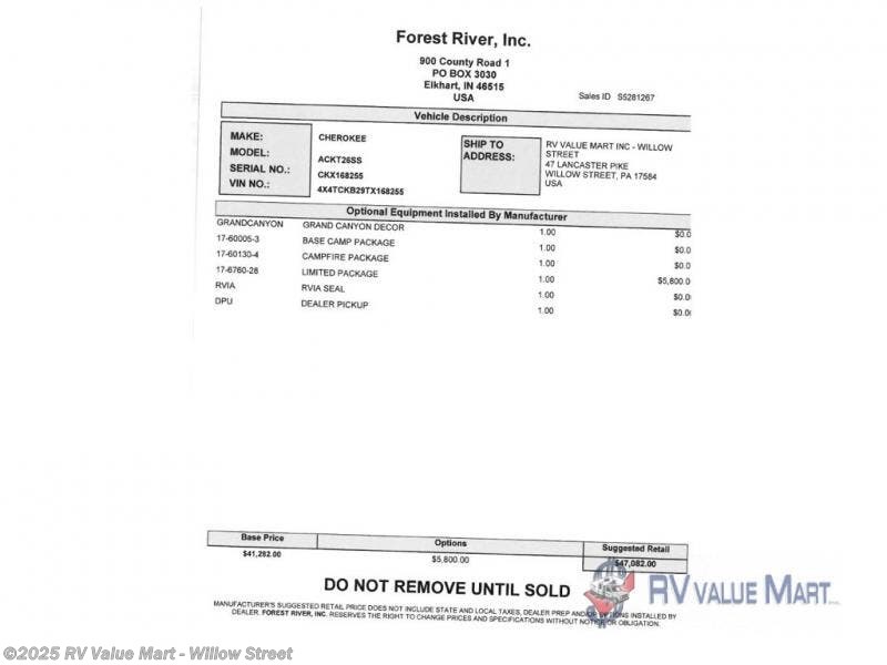 New 2026 Forest River Cherokee Grey Wolf 26SS available in Willow Street, Pennsylvania