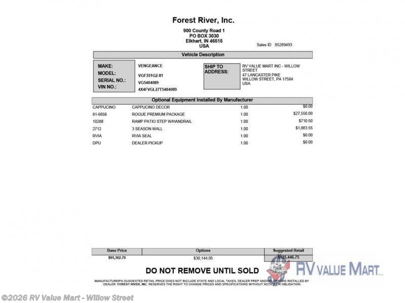 New 2026 Forest River Cherokee Rogue Armored 351G2 available in Willow Street, Pennsylvania