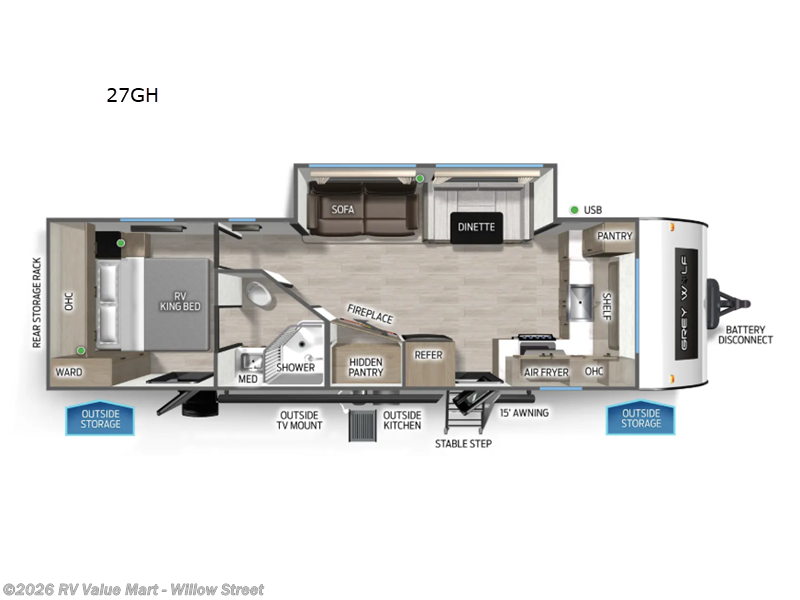 New 2026 Forest River Cherokee Grey Wolf 27GH available in Willow Street, Pennsylvania