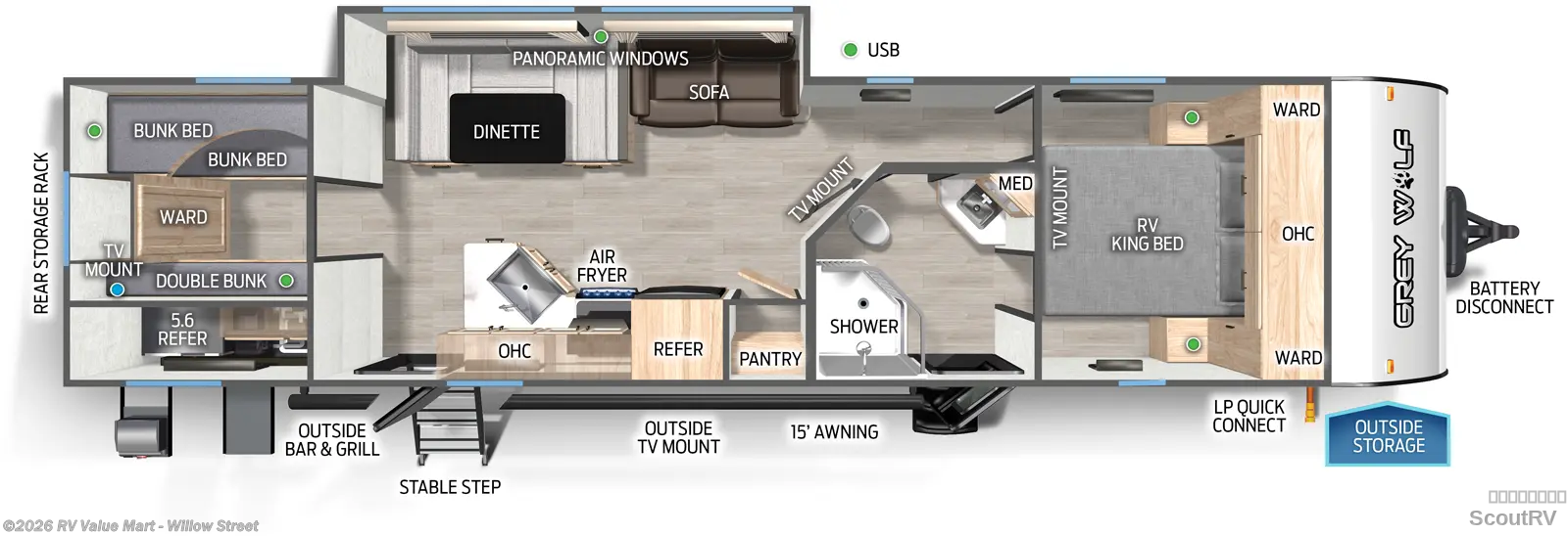 New 2027 Forest River Cherokee Grey Wolf 29TE available in Willow Street, Pennsylvania