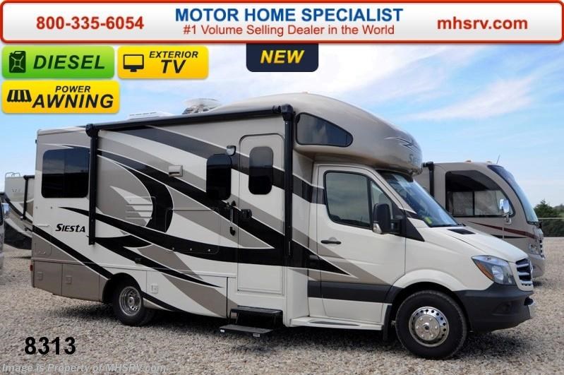 New 2015 Thor Motor Coach Four Winds Siesta Sprinter 24SR Diesel RV W/2 Slides, Dsl. Gen, Exterior TV available in Alvarado, Texas