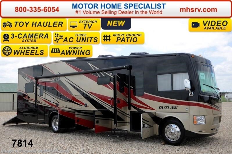 New 2015  Thor Motor Coach Outlaw 37LS Patio, 26K Chassis, Pwr Bunk, 4 TVs, 3 A/C by Thor Motor Coach from Motor Home Specialist in Alvarado, TX