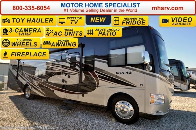 New 2016 Thor Motor Coach Outlaw 37LS 26K Chassis, Patio, 3 TV, Pwr Bunk & 3 A/C available in Alvarado, Texas