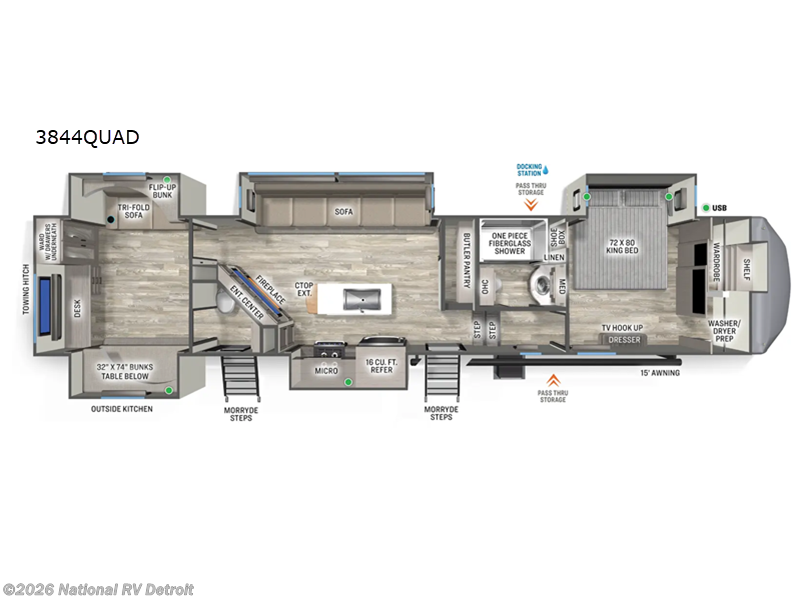 New 2026 Forest River Sandpiper 3844QUAD available in Belleville, Michigan
