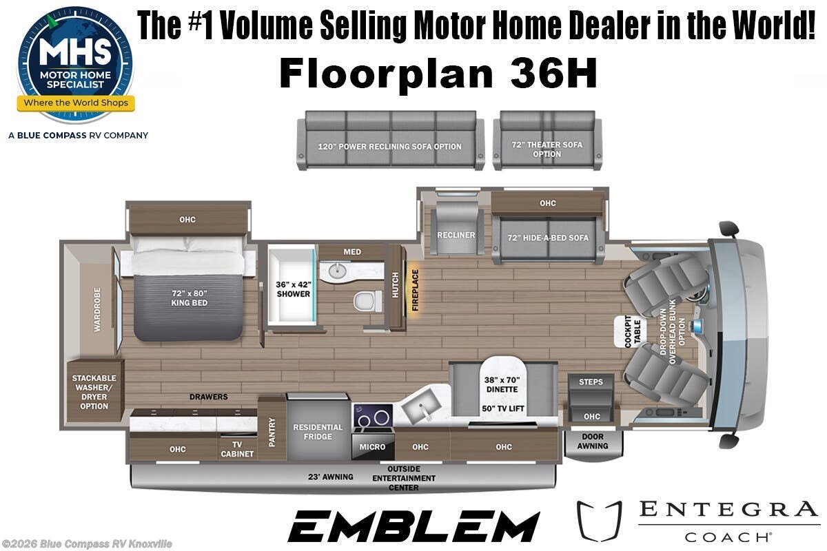 New 2027 Entegra Coach Emblem 36H available in Louisville, Tennessee