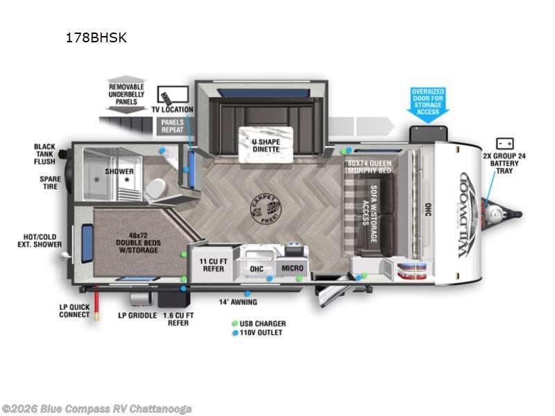 Used 2022 Forest River Wildwood FSX 178BHSK available in Ringgold, Georgia