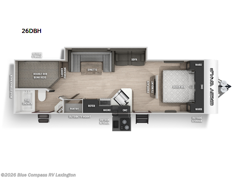 Used 2022 Forest River Cherokee Grey Wolf 26DBH available in Georgetown, Kentucky