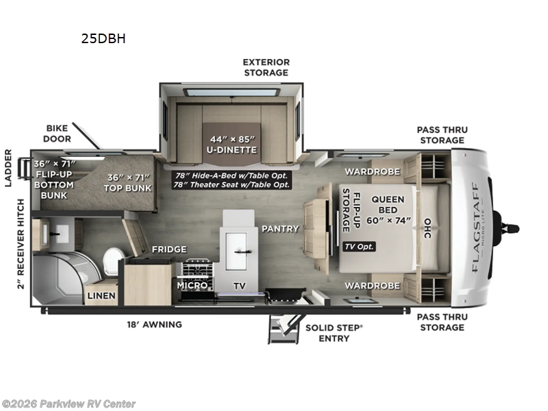 New 2026 Forest River Flagstaff Micro Lite 25DBH available in Smyrna, Delaware