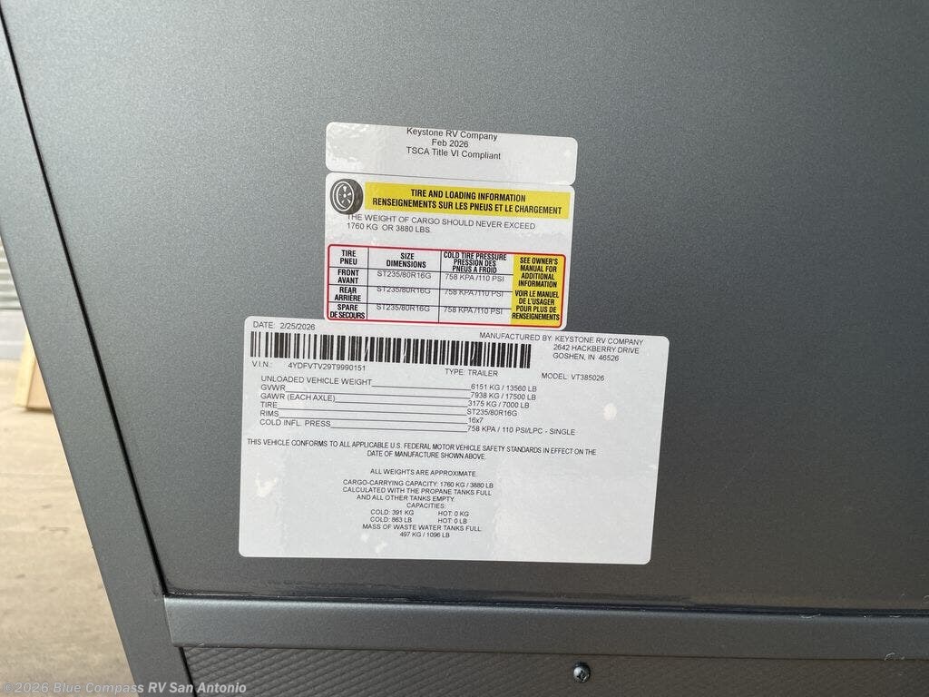 New 2026 Dutchmen Voltage V-Series 3850 available in San Antonio, Texas