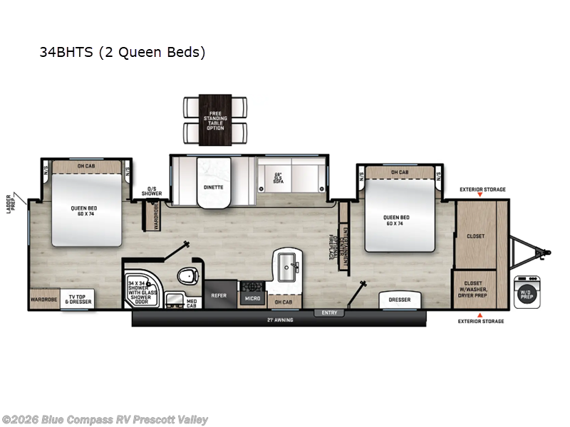 New 2025 Forest River Aurora 34BHTS (2 Queen Beds) available in Prescott Valley, Arizona