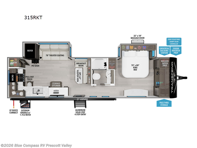 New 2025  Grand Design Transcend 315RKT by Grand Design from Blue Compass RV Prescott Valley in Prescott Valley, AZ