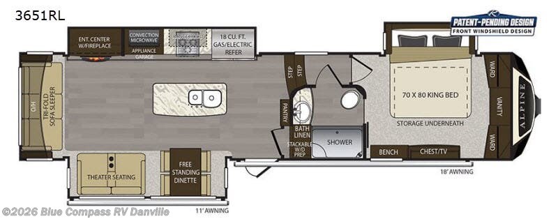 Used 2019 Keystone Alpine 3651RL available in Ringgold, Virginia