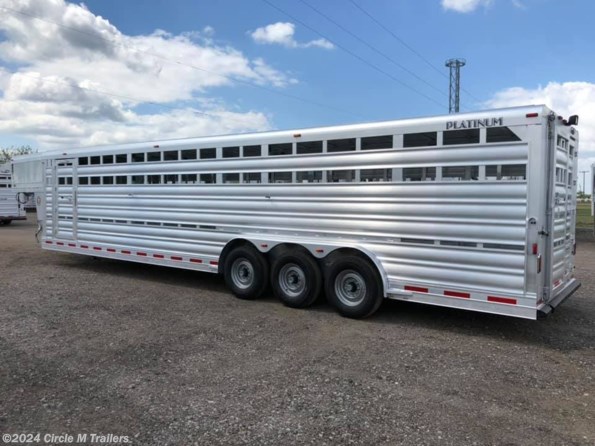 2023 Platinum Coach 32' Stock Trailer 8 wide with 3-8,000# axles available in Kaufman, TX
