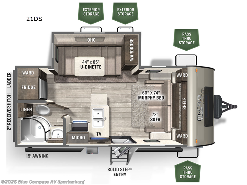 Used 2022 Forest River Flagstaff Micro Lite 21DS available in Duncan, South Carolina