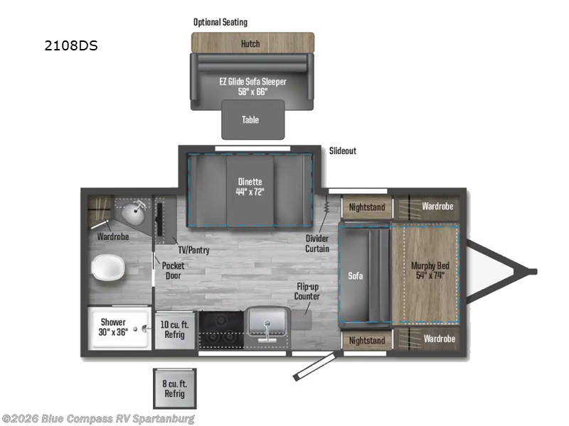 Used 2021 Winnebago Micro Minnie 2108DS available in Duncan, South Carolina