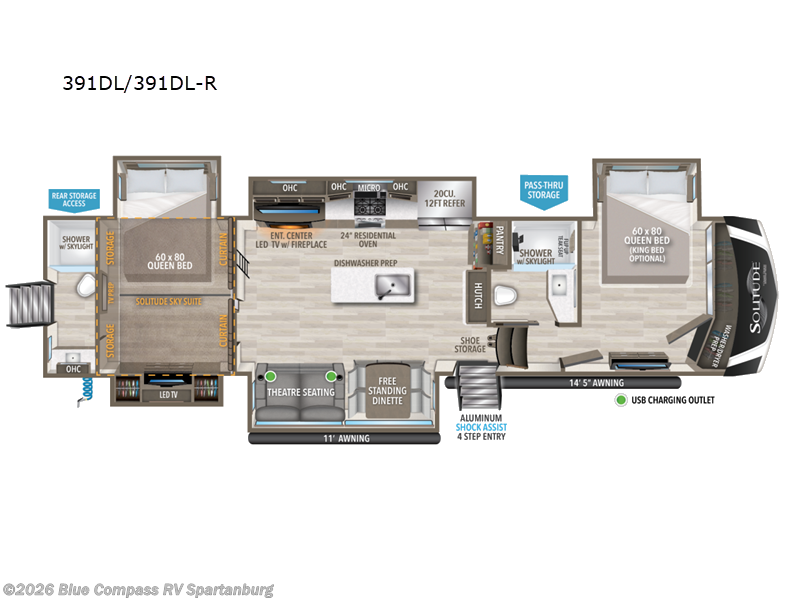 Used 2023 Grand Design Solitude 391DL R available in Duncan, South Carolina