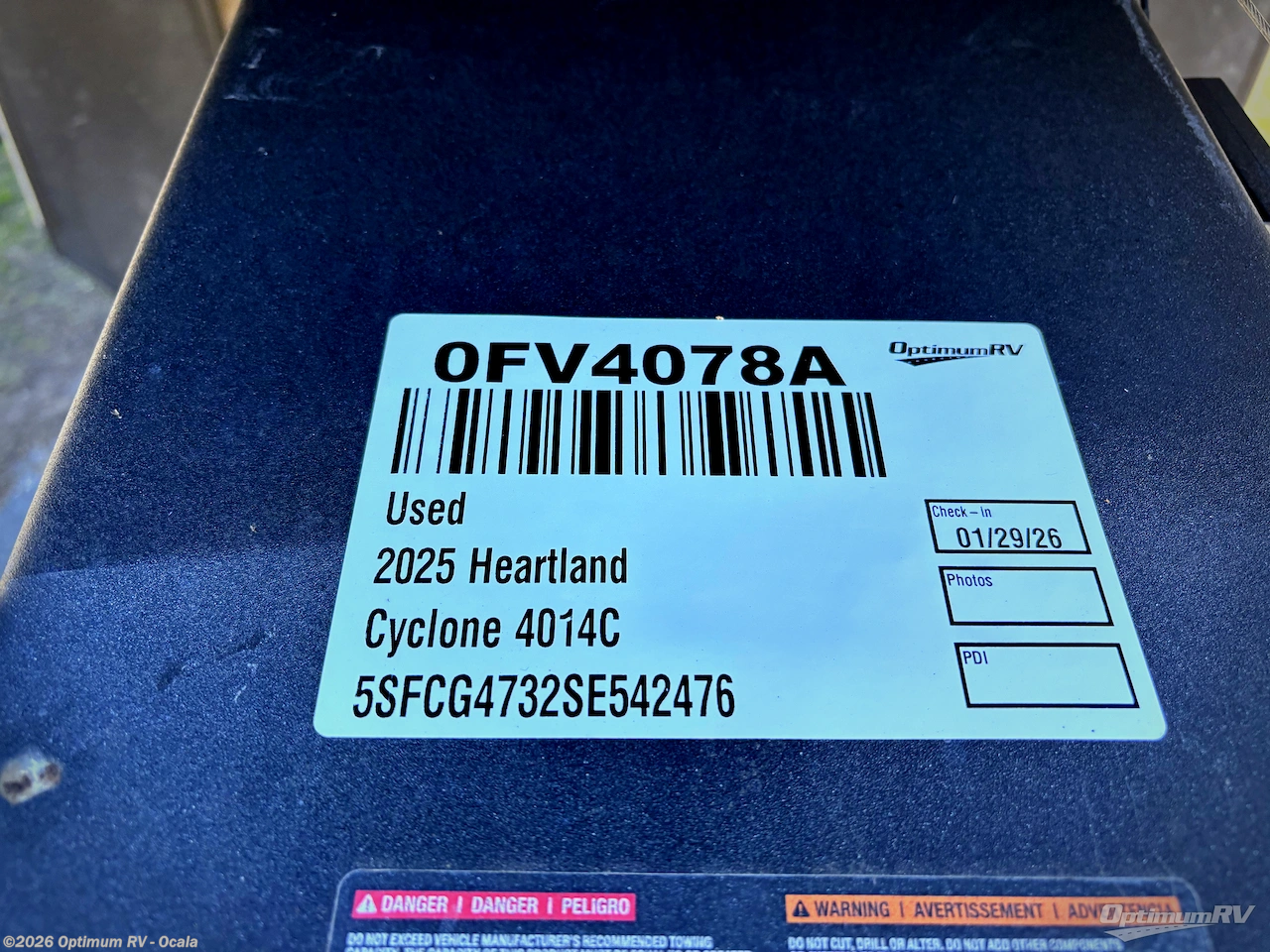 Used 2025 Heartland Cyclone 4014C available in Ocala, Florida