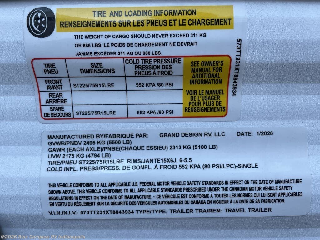 New 2026 Grand Design Transcend One 161BH available in Indianapolis, Indiana