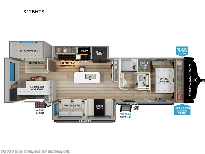 New 2026 Grand Design Reflection 342BHTS available in Indianapolis, Indiana