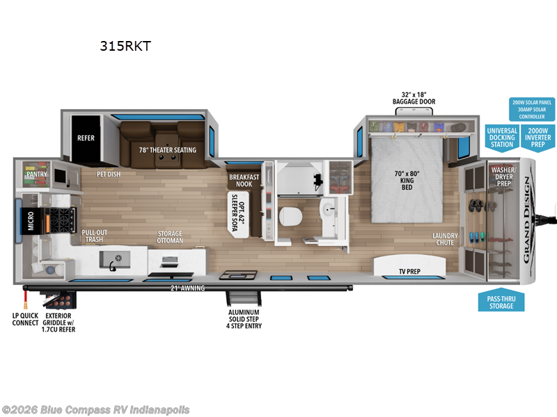 New 2027 Grand Design Transcend 315RKT available in Indianapolis, Indiana