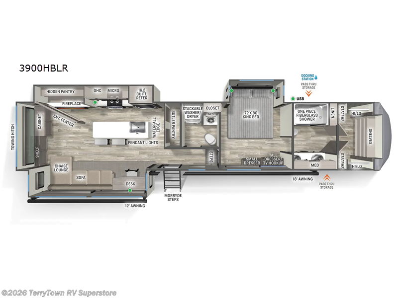 New 2026 Forest River Sandpiper 3900HBLR available in Grand Rapids, Michigan