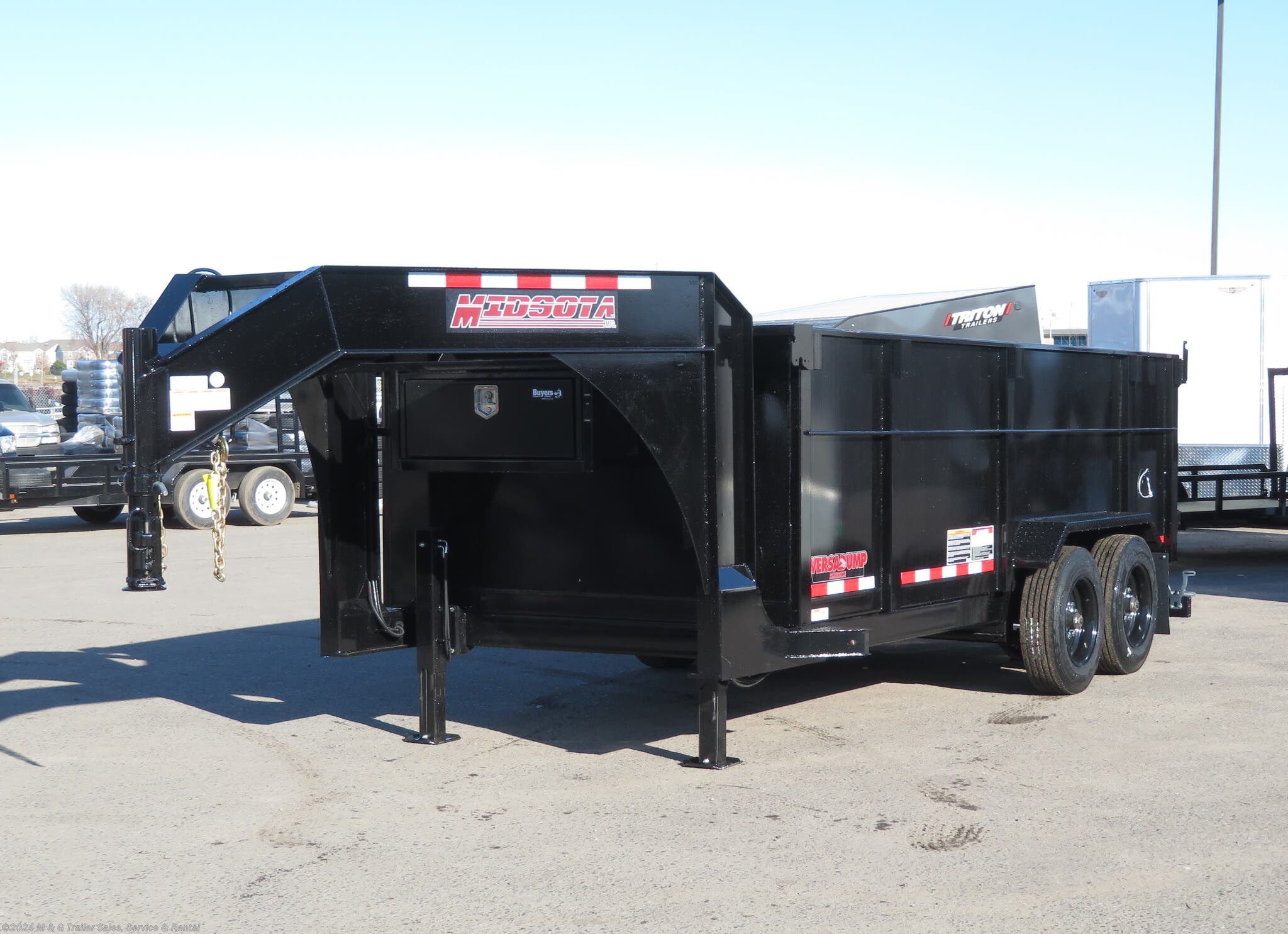 Dump Heavy Duty 2020 Midsota 16 Gooseneck Dump Trailer With 45 Sides Black Trailersusa 0268