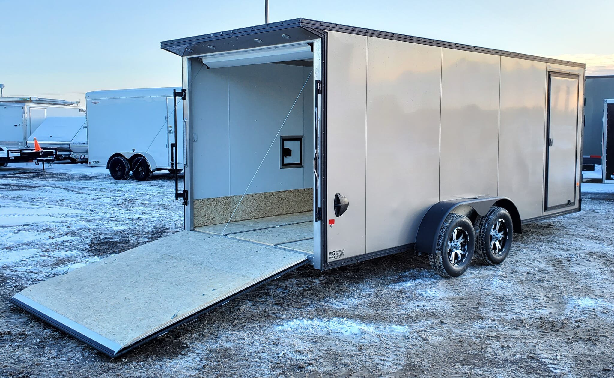 Snowmobile 2020 EZ Hauler 7x18TA Enclosed Aluminum Snow Trailer