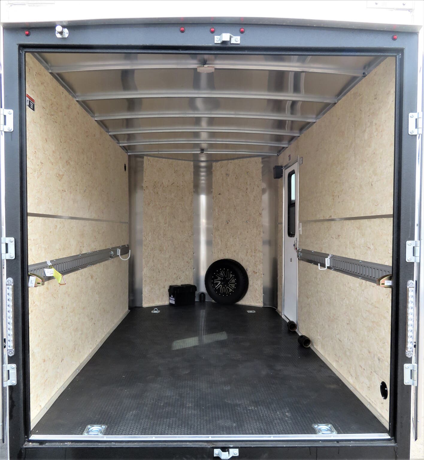 2020 H&H 7x12 Enclosed 7' Int Cargo With Barn Doors Black 530395 TrailersUSA