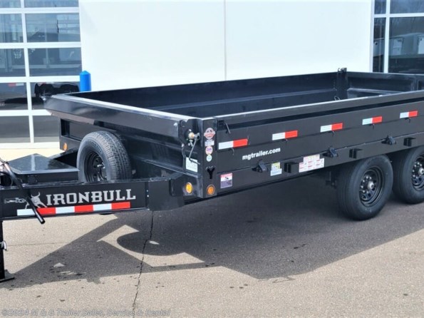 2022 IronBull 8'x16’ DeckOver Dump Trailer With Solar - Black - available in Ramsey, MN
