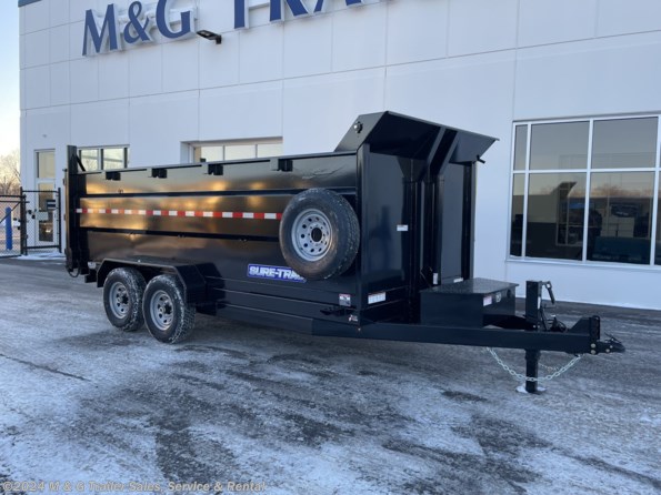 2022 Sure-Trac 16'  High Side Telescopic Dump 14k Trailer - Black available in Ramsey, MN