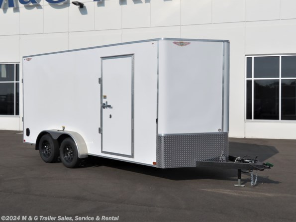 2023 H&H 7x16TA Enclosed 6'6" Int Cargo - White available in Ramsey, MN
