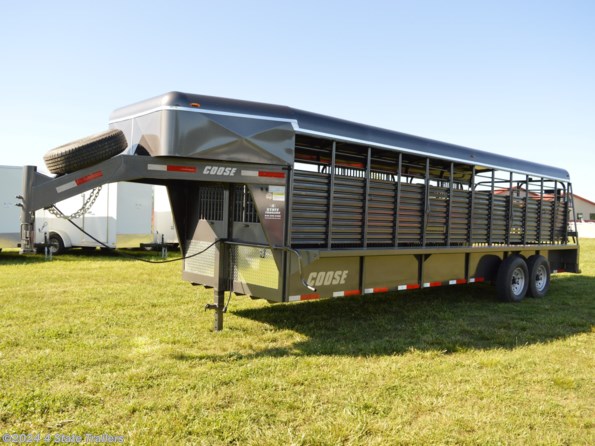 2022 Coose 6'8x24'x6'6 Metal Top Rubber Floor Stock Trailer available in Fairland, OK