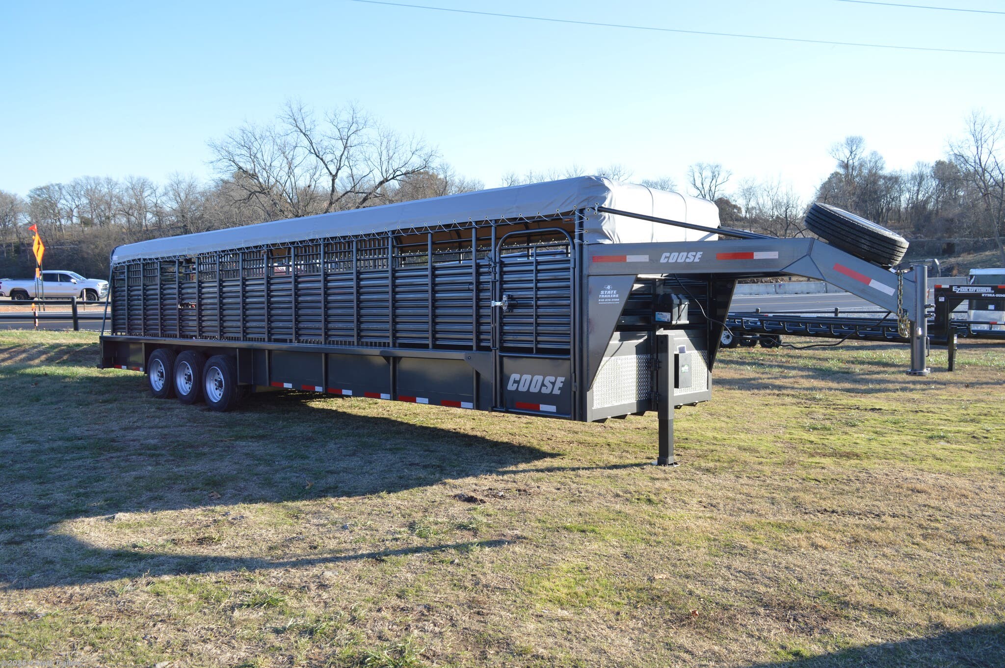 7x32 Cattle/Livestock Trailer for sale New Coose 7'x32'x6'6 24K Rubber Floor Stock Trailer