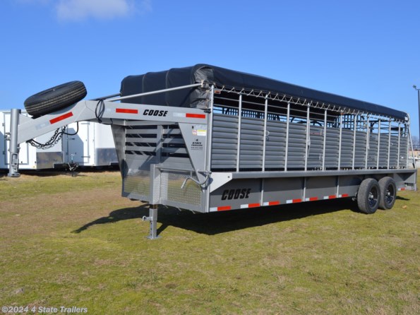 2023 Coose 6'8x24'x6'6 Ranch Hand Tarp Top Rubber Floor available in Fairland, OK