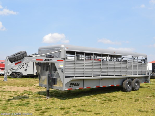 2024 Coose 6'8x24'x6'6 Metal Top Rubber Floor Stock Trailer available in Fairland, OK