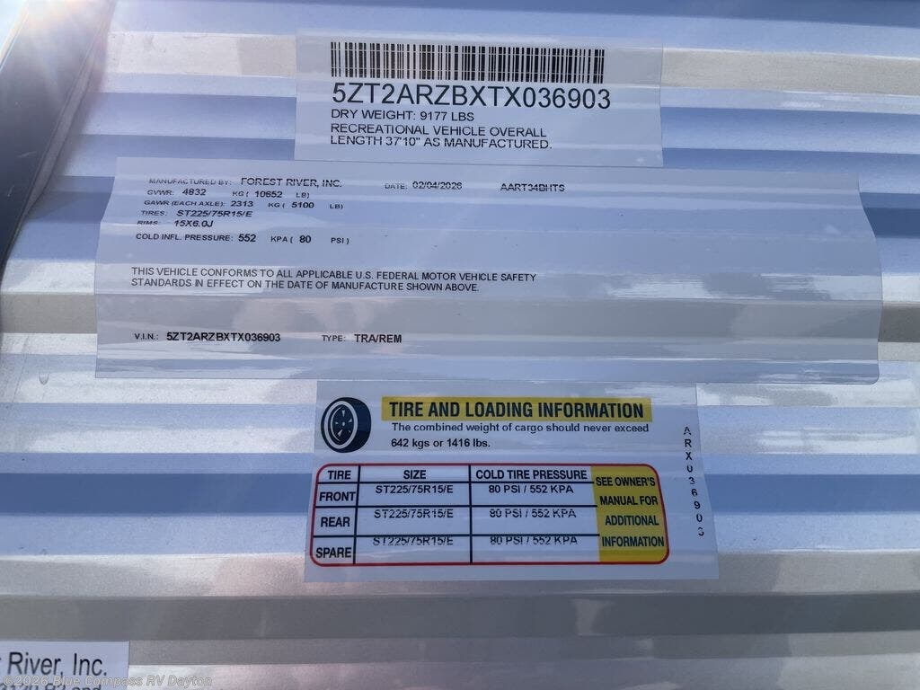 New 2026 Forest River Aurora 34BHTS available in New Carlisle, Ohio