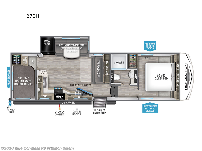 New 2024  Grand Design Reflection 100 Series 27BH by Grand Design from Blue Compass RV Winston Salem in Rural Hall, NC
