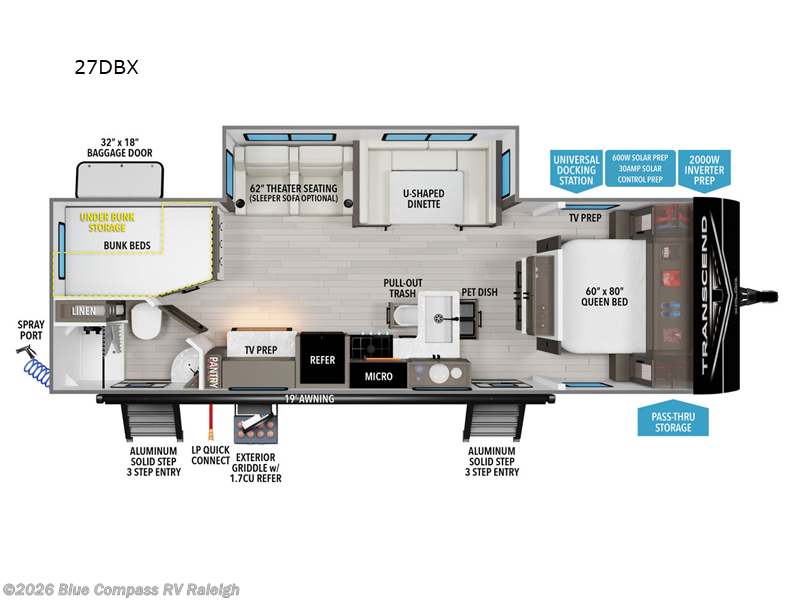 New 2026  Grand Design Transcend Xplor 27DBX by Grand Design from Blue Compass RV Raleigh in Raleigh, NC